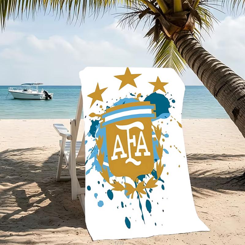 Beach Towel with Argentina Football Pattern - soft,absorbent,machine washable Lightweight&Modern,swimming,Travel Essentials