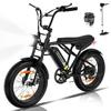 Bicicleta Elétrica VAE - COLORWAY - Preto - 20" com Pneu 4.0 Fat - Bateria Removível 36V 12Ah - E-BIKE Todo o Terreno - BTT Elétrico