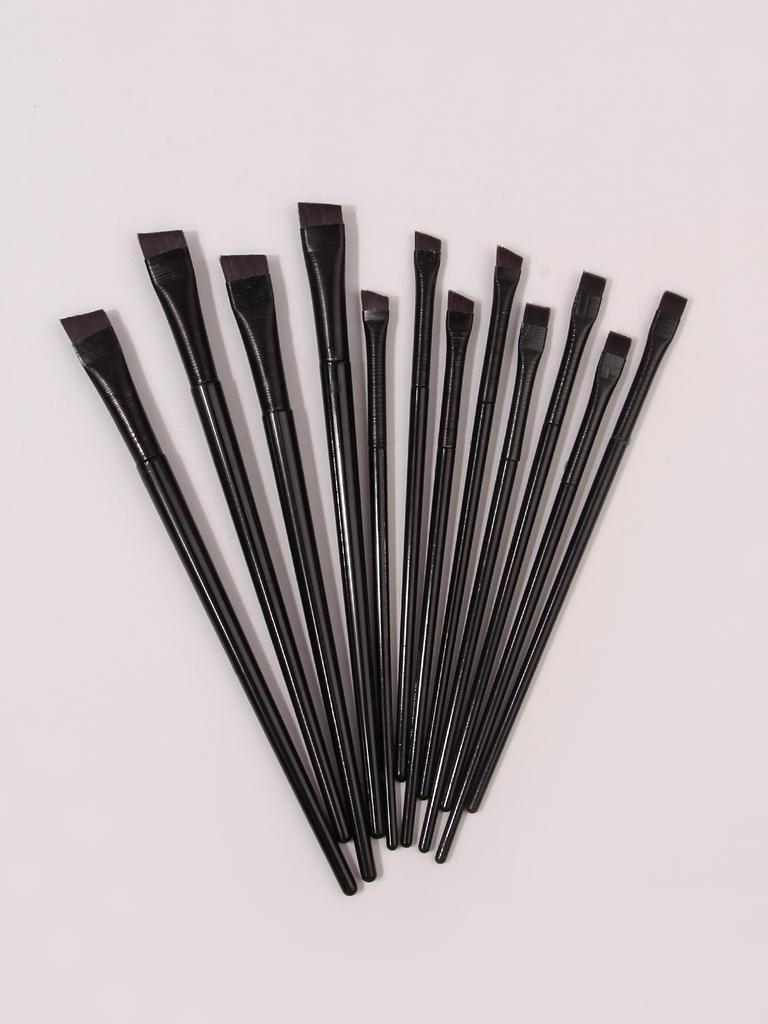 12PCS Scythe eyeliner brush Eyeshadow blade brush Detail brush bevel eyebrow brush eyelid down to lying silkworm brush