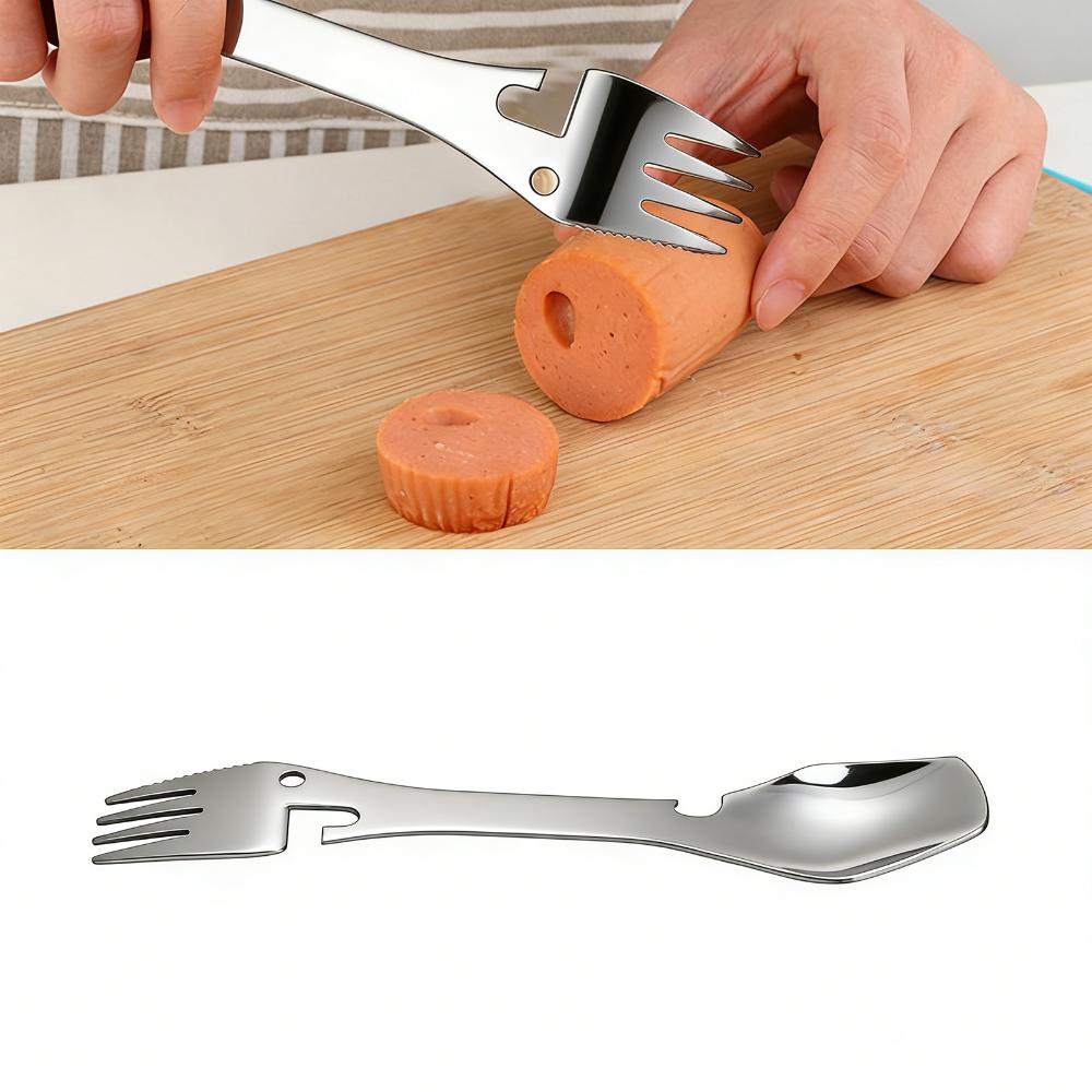 

Premium Bottle Opener Wrench Durable Blades Wrench Outdoor Tableware Spork Fork Spoon Picnic срібний
