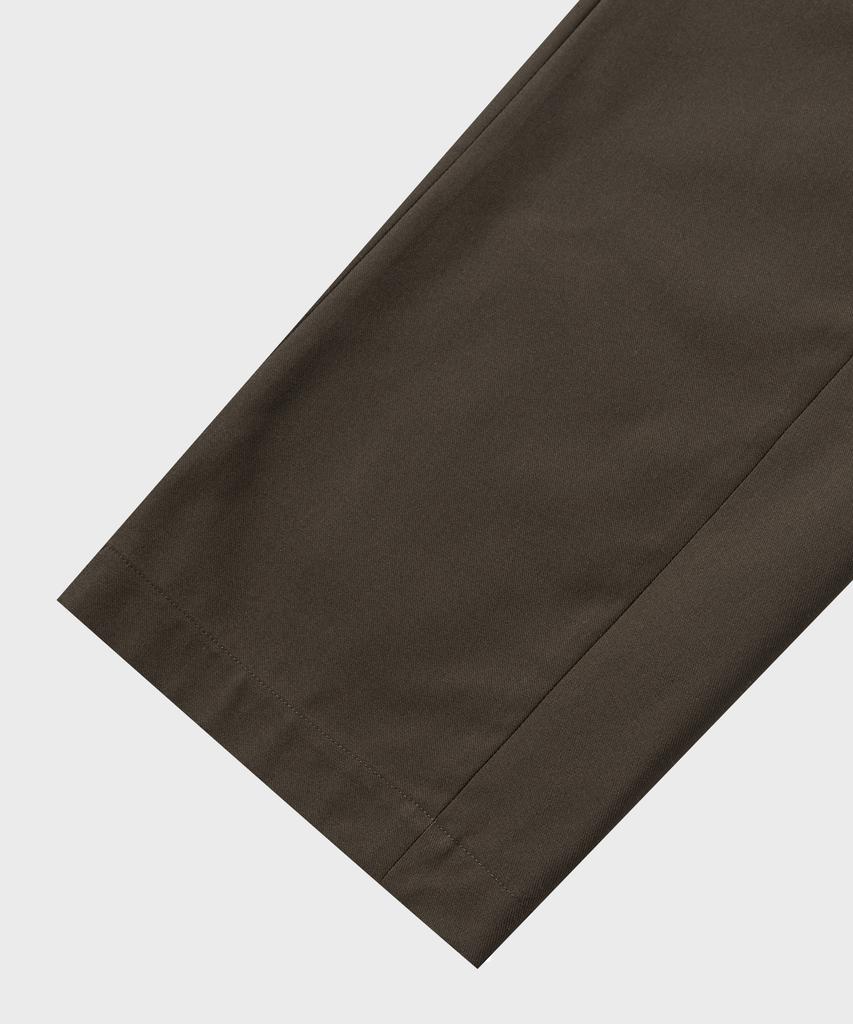 NONBLANK Curved Loose Fit Elastic Waist Slacks_Brown