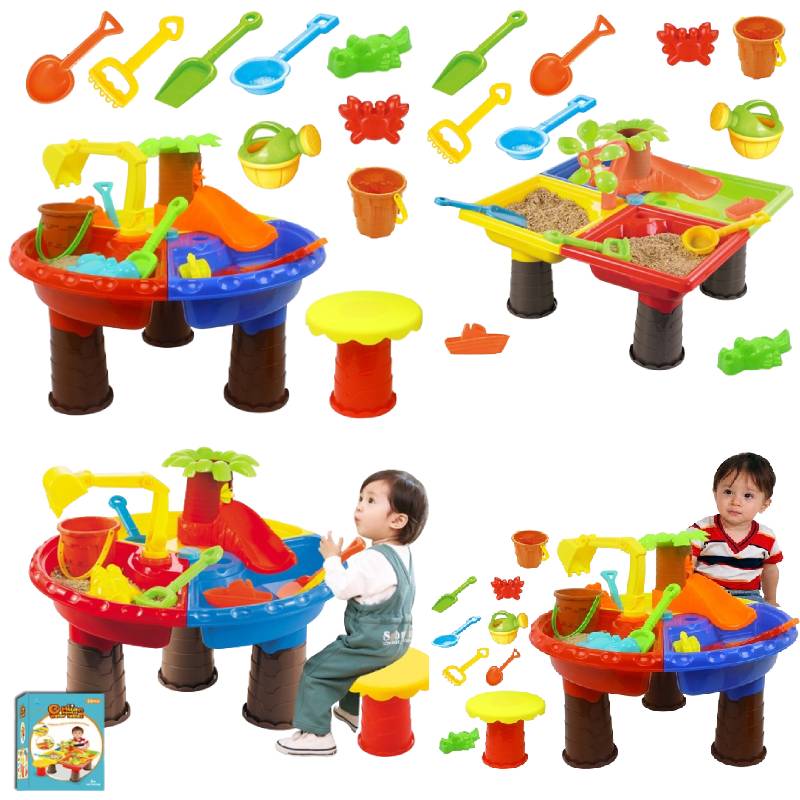 Table Beach Childrens Sand Pool Set Indoor Baby Water Dredging Tool Gift Box
