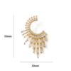 HECHENG ,1 pair,Big Round Ear Stud,Fashin Crystal Long Eaiing For Women Wedding ,Gold Color Luxurious