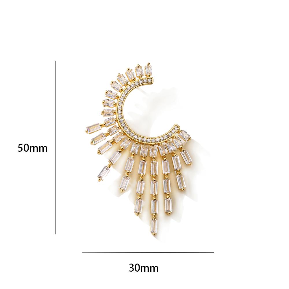 HECHENG ,1 pair,Big Round Ear Stud,Fashin Crystal Long Eaiing For Women Wedding ,Gold Color Luxurious