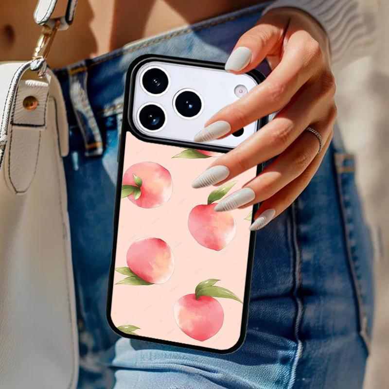 Peaches Aesthetic Phone Case For iPhone 17 Air 14 15 13 12 Max Cover For Apple 16e 11 Pro Max Plus Coque