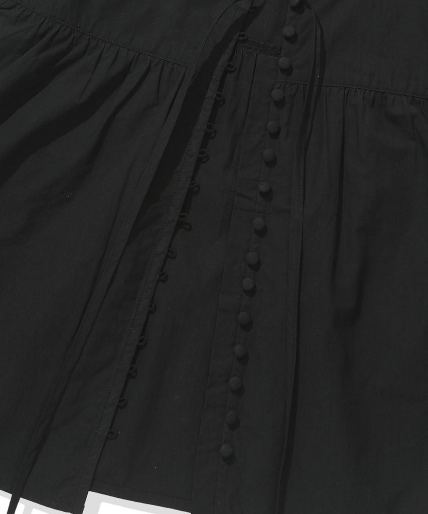 KIIMUIR (Women) Button Cap Sleeve Short Sleeve Blouse_Black