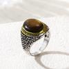 Retro Personalized Oval Tiger'S Eye Stone Men'S And Women'S Rings, Retro Simple Fashion Men'S Rings