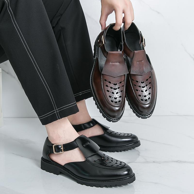 Fashion Summer Men Retro Sandals Men Casual Light Comfortable Fashionable Beach Sandals Travel Sandals Black Size 38-46 Men Sandals