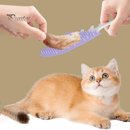 Щетки для кошек в форме рыбьей кости для домашних кошек, щетка для удаления шерсти домашних животных, распутывающая колтуны, эргономичная ручка, расческа для ухода за собаками и кошками