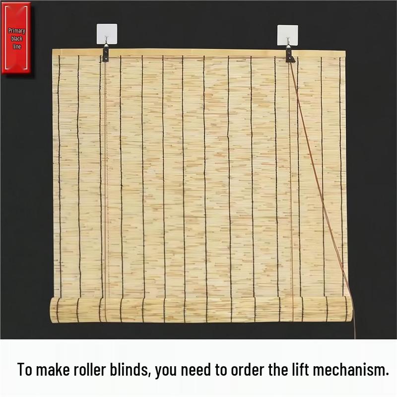 Outdoor Reed Bamboo Roller Blind - Breathable Sunshade for Balcony or Courtyard
