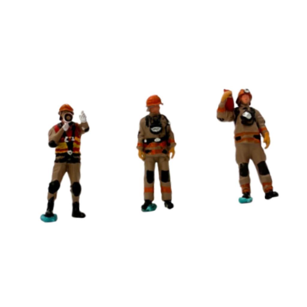 Miniature 1:64 Firefighter Figures Realistic Collection Mini Diorama Action Figures for Diorama Miniature Scene Decoration