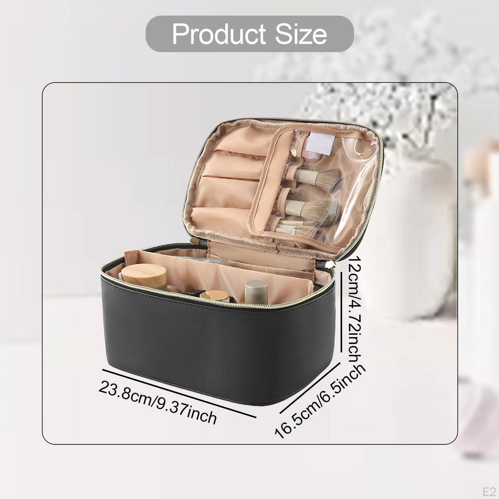 Toiletry Bag for Women PU Leather Water Resistant Cosmetic Toiletries