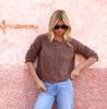 2025 New Casual Solid Color Woven Crew Neck Cardigan Short Jacket Top Sweater