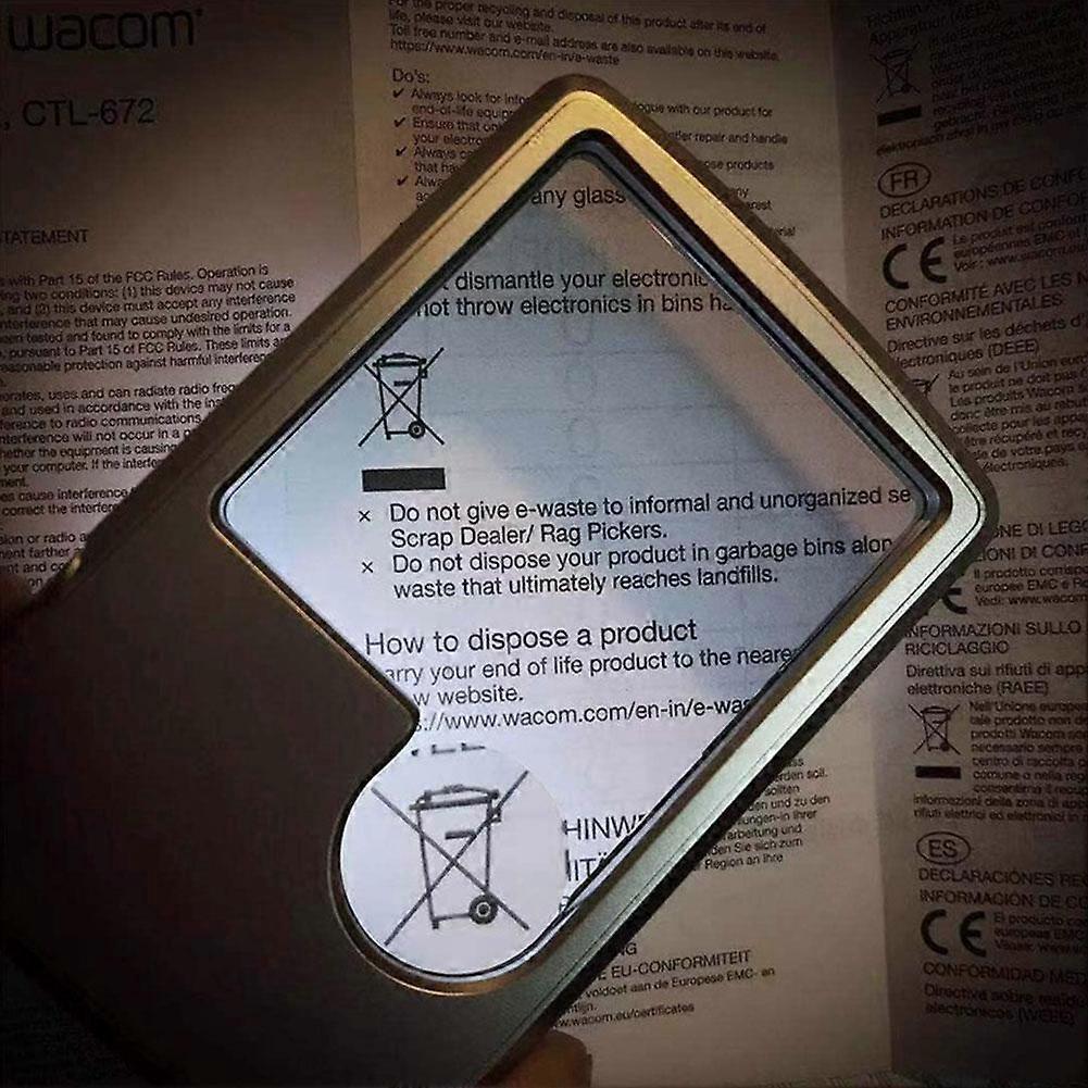 Portable Credit Card Led Magnifier Loupe with Light Magnifying Glass