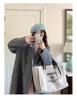 Petite Women's Korean-Style Fleece-Lined Gray Wool Coat for Fall/Winter
