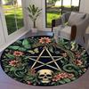 1pc Office Carpet Chair Mats Pentagram with Skull, Butterflies, and Floral Wreath Perfect for Decorating Office Chairs, Living Rooms, Or Bedrooms.YDT0