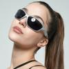 Nya Silver Sport Solglasögon Män Kvinnor Märkesdesign Spegel Lyx Vintage Unisex Solglasögon Man Cykling Förare Shades Uv400