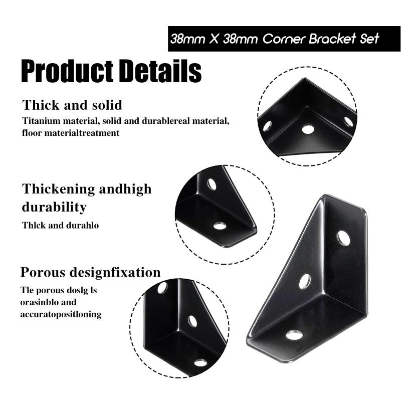 4/8PCS Heavy-duty Steel Angle Brackets,90° Right Angle Support,Triangle Corner Brackets,Durable Furniture Reinforcement Bracket