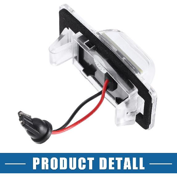 Car 6000K White LED License Plate Light Assembly YL8Z13550AA 2835SMD for Mazda Miata MX-5 1999-2005 ABS Clear Black 1 Pair
