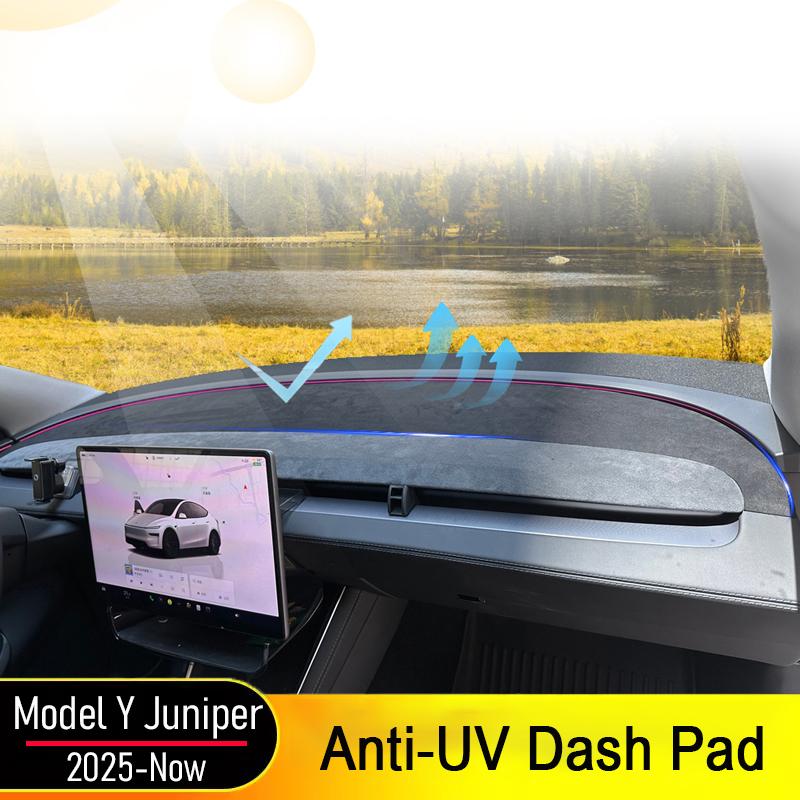 Tesmayx Anti-UV Dashboard Cover For Tesla Model Y Juniper Model YL 2026 2025 Center Console Accessories Dash Mat Protector Pad