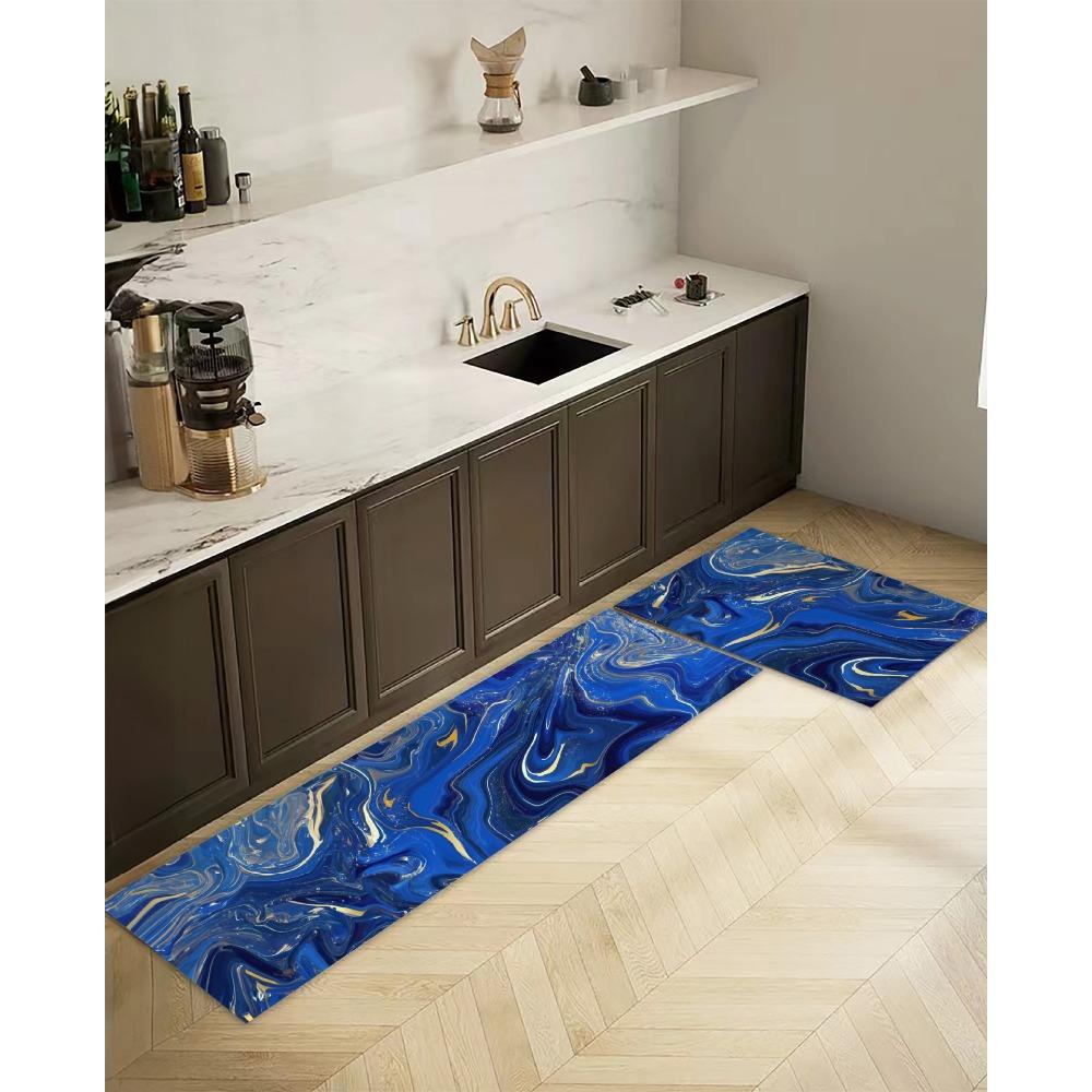 Microfiber Kitchen Two-piece Floor Mat Foot Pad Home Balcony Carpet Long Non-slip Oil Absorption and Water Absorption