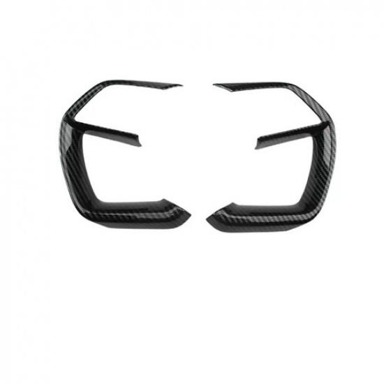 For Hyundai Elantra 2021-23 Style Carbon Fiber Steering Wheel Button Frame Trim