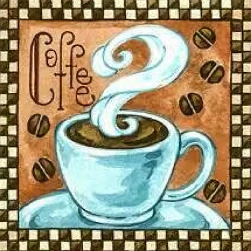 5D Diamond Painting Coffee Cup Creative Picture Kitchen DIY Decoration Full Diamond Embroidery Cross Stitch Kit Rhinestone Photo