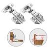 2 Pcs/set Cabinet Door Hinges Stainless Steel Hydraulic Damper Buffer Close Quiet Wardrobe Door Concealed Hinges with Screws