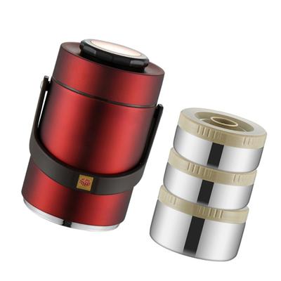 Insulated Nonrust Steel Food Jar With 3 Layer Compartments Leak Proof Portable Lunch Container Hot Cold Meals