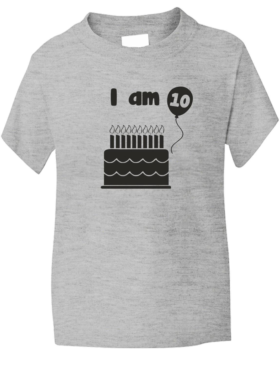

Birthday Kids Ages I Am 10 Ten T Shirt Gift Present Size S-XXL 4XL