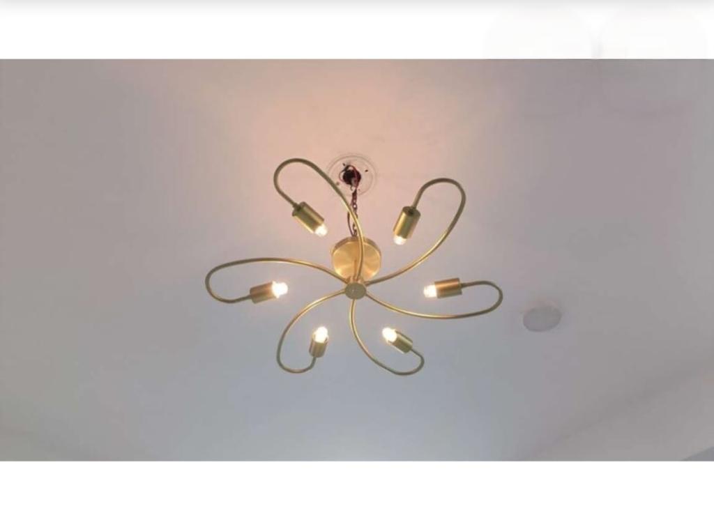 Elegant Ceiling Flush Mount Light Pendant Mid Century Modern Raw Brass Sputnik Chandelier Light Fixture