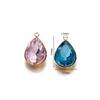 5Pcs Stainless Steel Crystal Glass Charms Pendants Water Drop Shape Charms for DIY Necklace Beads Jewelry Making Accessories