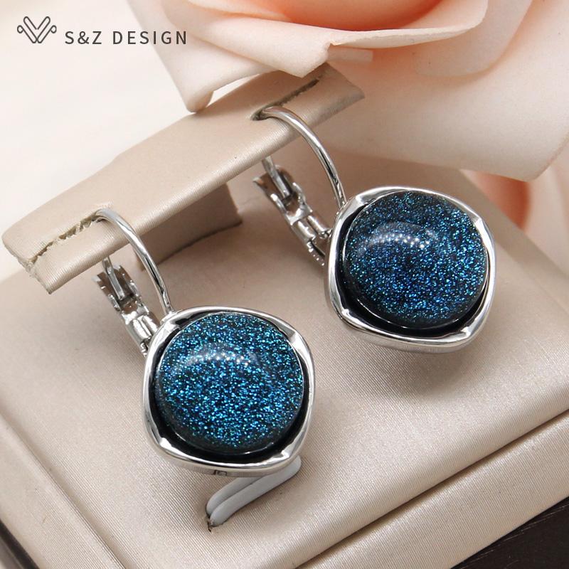 Mode Runde Bunte Harz Tropfen Ohrringe Für Frauen Edlen Schmuck Rose Gold Farbe Eardrop Täglichen Zubehör