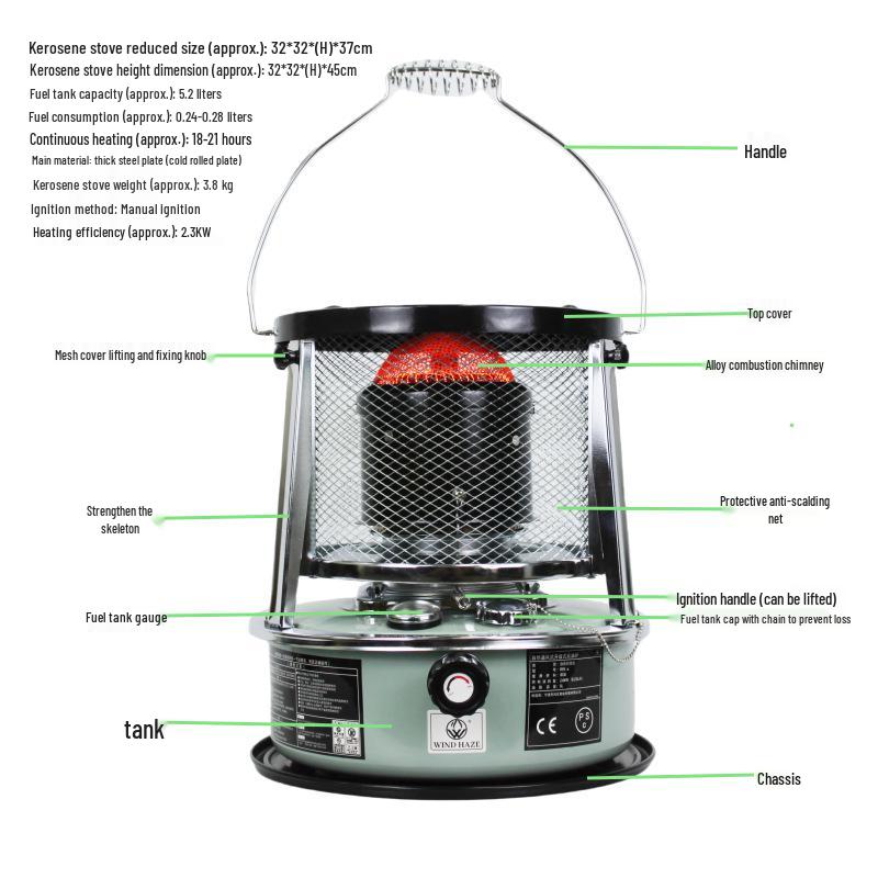 Adjustable Kerosene Heater for Camping, Ice Fishing, and Indoor/Outdoor Use