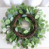 KX4B Multipurpose Large Green Leaf Artificial Wreath with Berries Designs for Festival Garden and Party Decorations