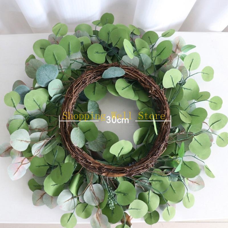 

KX4B Multipurpose Large Green Leaf Artificial Wreath with Berries Designs for Festival Garden and Party Decorations China Mainland