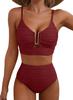 1Set Solid-color sexy gathered bikini swimsuit for women for beach wear
