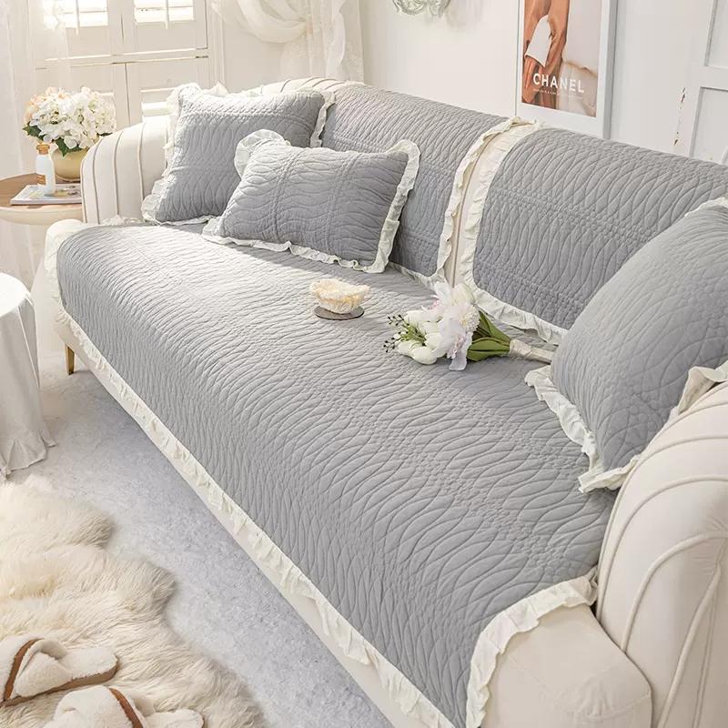 Cotton Sofa Cushion Four Seasons Universal Non-slip Fabric Simple Modern Living Room with Back Towel Cover Cloth