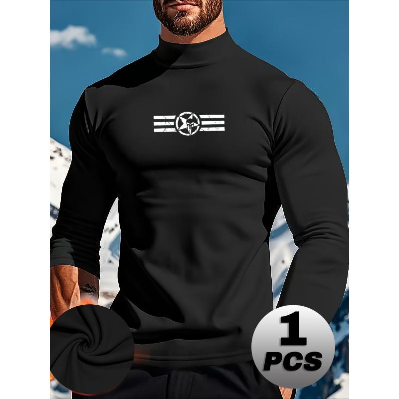 Long Sleeve T-Shirt Crew Neck Breathable Fall Daily Wear XXL чёрный