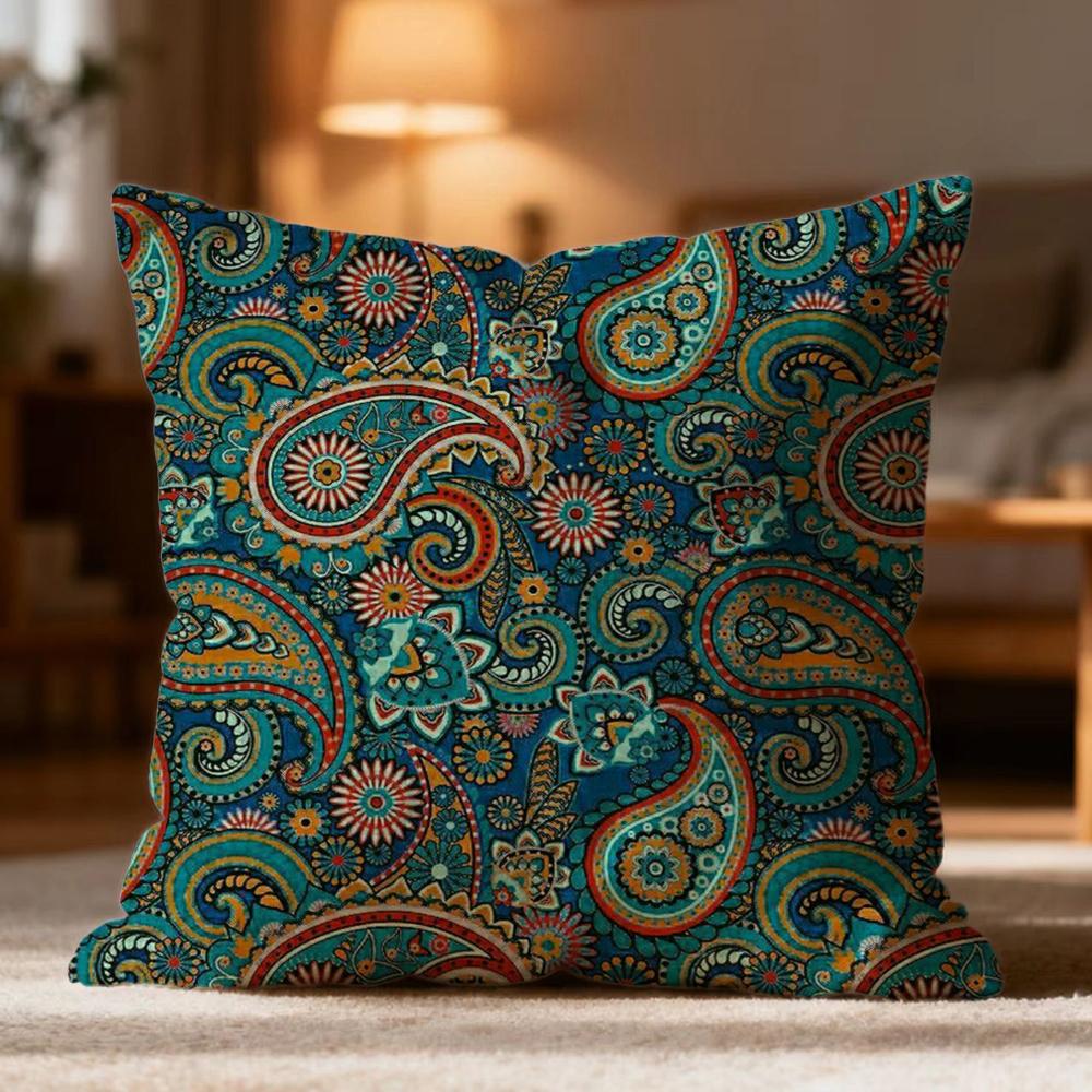 Fashion P-Ppaisley Cushion Cover Soft Washable Pillow Case Multi-Scene For Couch Bed Travel Office Use