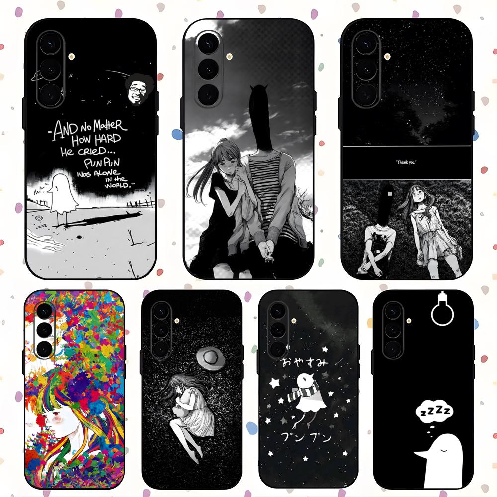 Hot Comics Oyasumi Punpun Phone Case For Samsung Galaxy S25 S24 S23 S22 S21 S20 Plus Ultra Note20 Soft Black