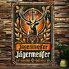 2D Flat, 1pc Vintage Metal Wall Plaque - Heavy-Duty Iron Retro Deer Head & Cross Religious Symbol Decoration - Antique Bar, Home