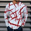 3D Printed Fun Top Men's Colorful O Neck Long Sleeved T-shirt, Spring and Autumn Casual T-shirt Oversized Sports Street T-shirt