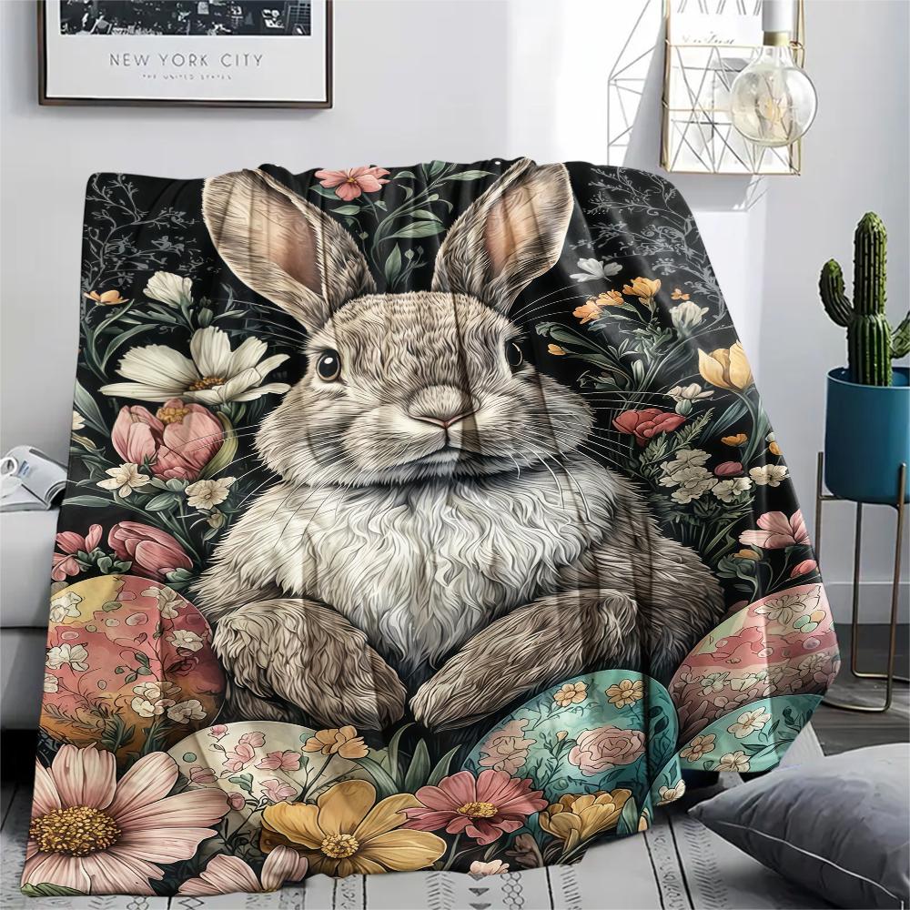 Easter egg Print Flannel Blanket,High quality Comfortable for All Seasons,Home Decor,Warmth and Comfort,Perfect for Christmas Gifts