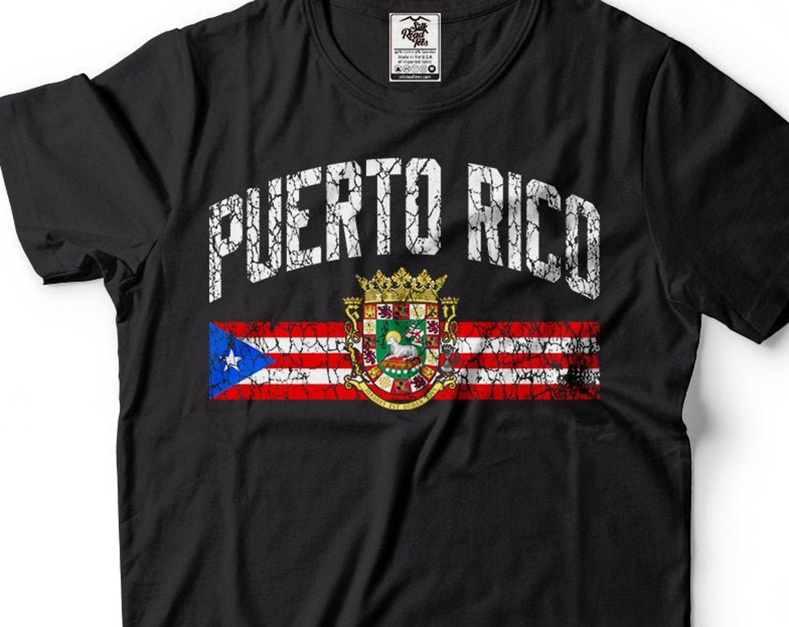 Puerto Rico Flag T-Shirt: Boricua Coat of Arms Heritage S