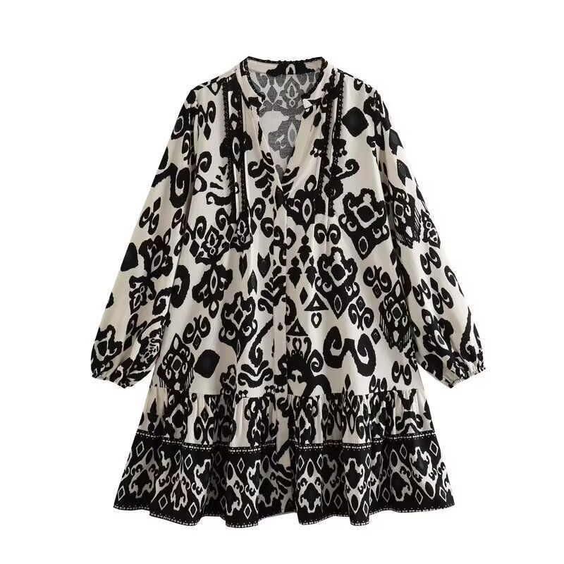Kaslead New Arrival Women's Clothing Fashion Style Fashion Minimalist Print Mini Dress 9878146
