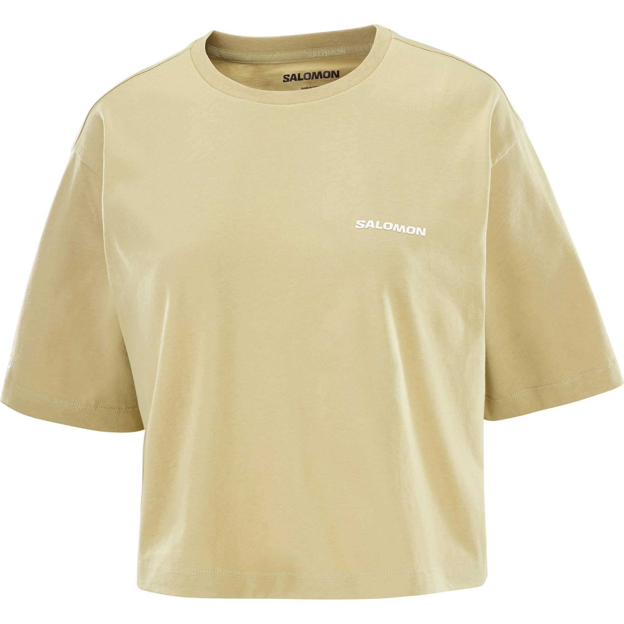 

SALOMON Удобная Универсальная Простая Однотонная Футболка с Коротким Рукавом и Спущенным Плечом Женские Топы C26808 M