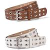 Unisex Punk  Rivet Waist Belt For Jeans, Casual And Streetwear Style Adjustable Pu Leather Belt For Men Women