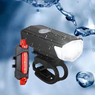 2Pcs/Set USB Rechargeable Bike Headlight Tail Light Set MTB Front Back Lamp  for Men Women