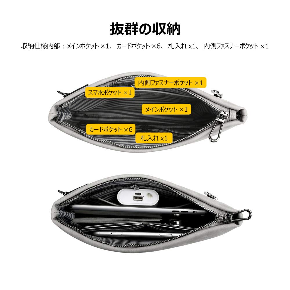 Whatna Leather Clutch Bag B5 6 Card Slots Coin Purse Business Casual Formal Wedding Ceremony Wedding Reception Bag for Men Blue Gray Black 9972 2-way